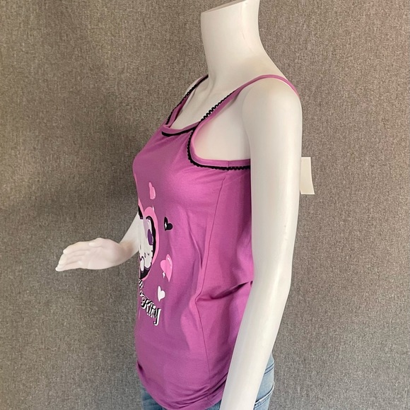 RARE Super Cute Hello Kitty Ladies Tank Top/Camisole with Lacey Straps Flowers - Picture 3 of 6